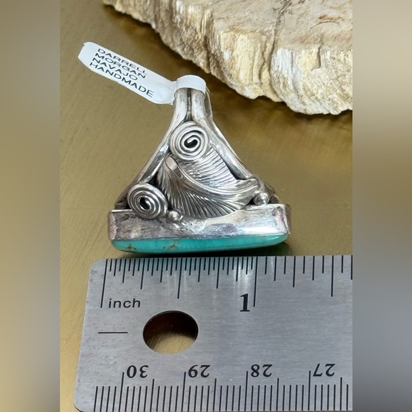 NWT Darrell Morgan Navajo Handmade Turquoise Ring 7.5 - Picture 4 of 7